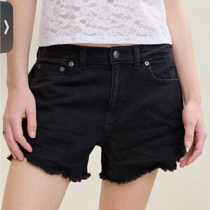 Aerie Black Distressed Jean Shorts